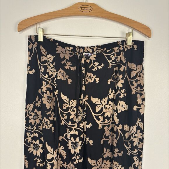 VTG Nomadic Traders Jacket Pants Set Womens XL Black Tan Floral Paisley Quilted - Picture 7 of 12